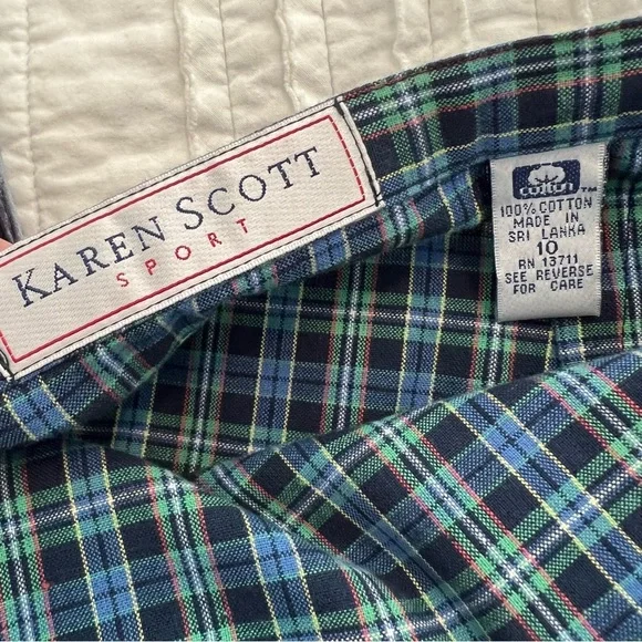 Vintage Blue Plaid Skirt - Picture 9 of 12